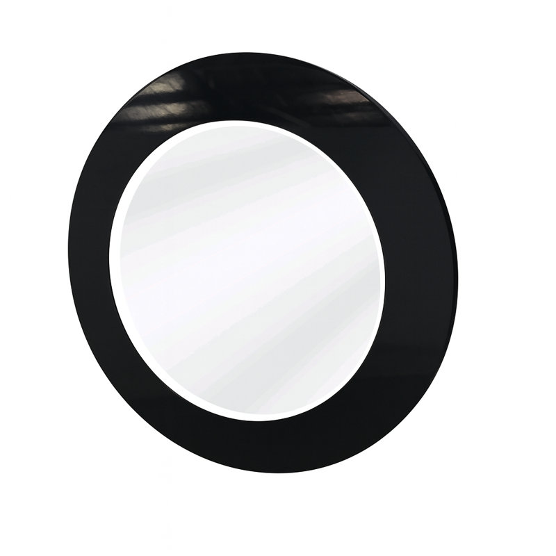 Black Framed Round Orbit Mirror-31" D