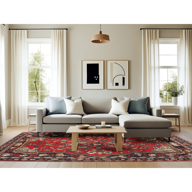 Tapis oriental rouge / brun, Rectangle 6 pi x 9 pi