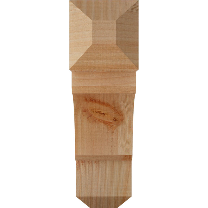 H Support en bois / corbeau, H 14 po x l 3,5 po x P 14 po, Douglas (lisse)