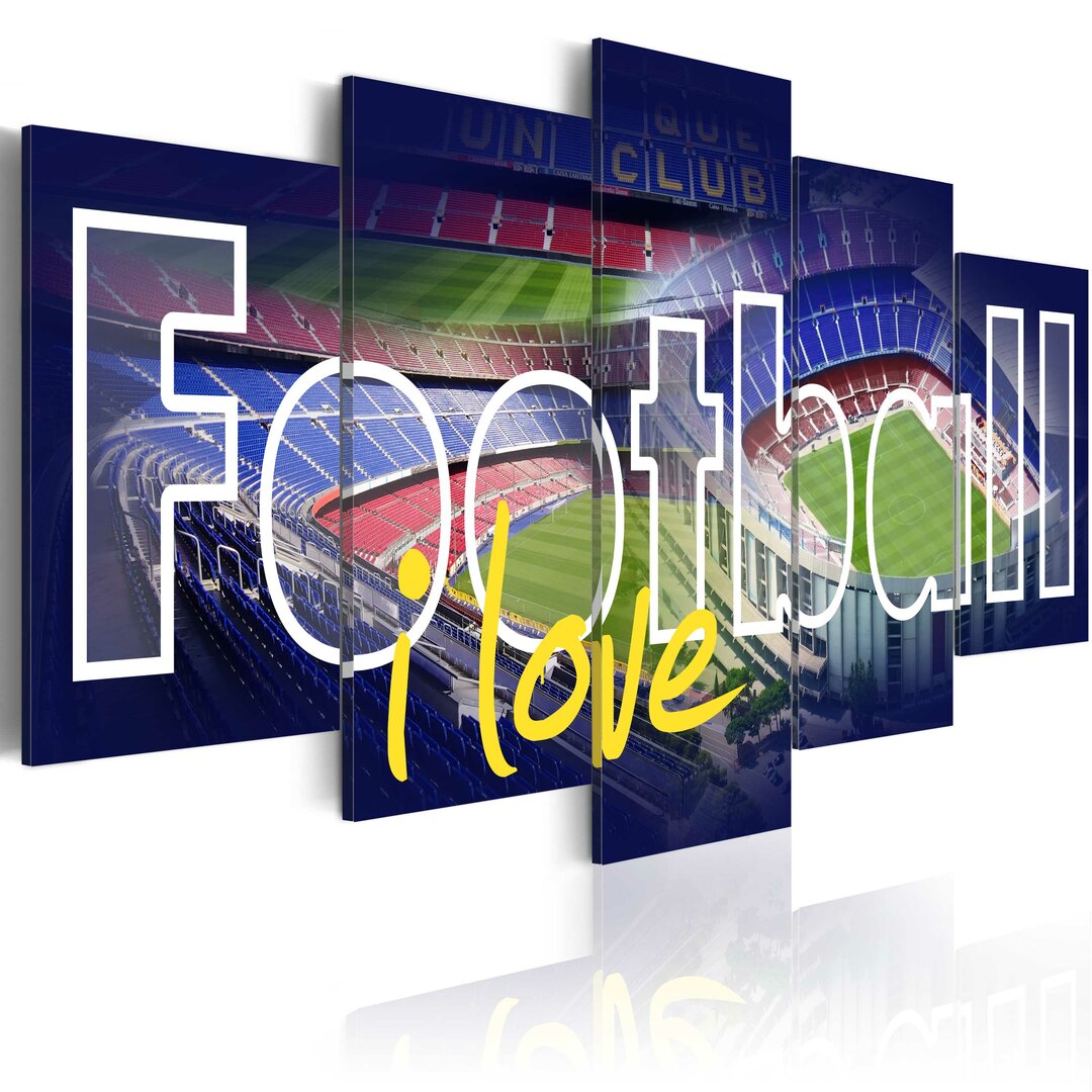 Football My Love' Typografie Mehrteiliges Bild auf gewölbter Leinwand