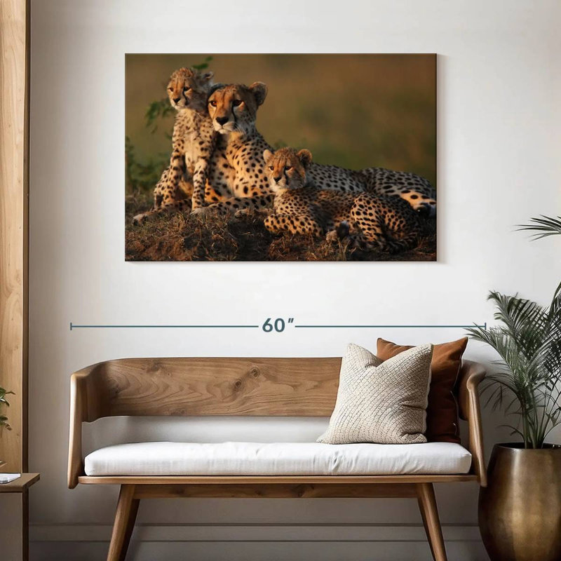 Safari guépard famille, H 30 po x l 45 po