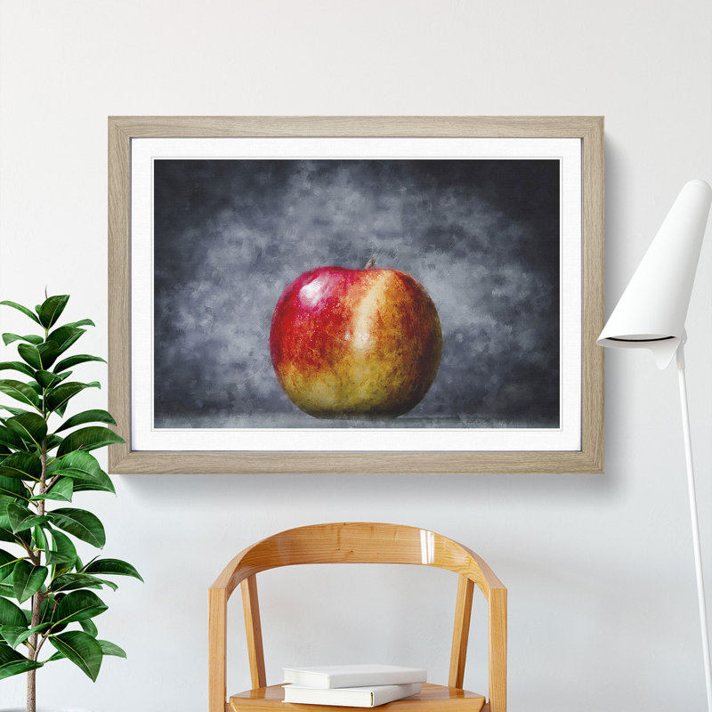 Apple Fruit - Picture Frame Painting, 36cm H x 48cm W x 2cm D, Oak Framed