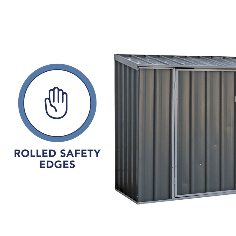 Absco 7.5 x 2.5 ft Gray Metal Bike Shed Kit