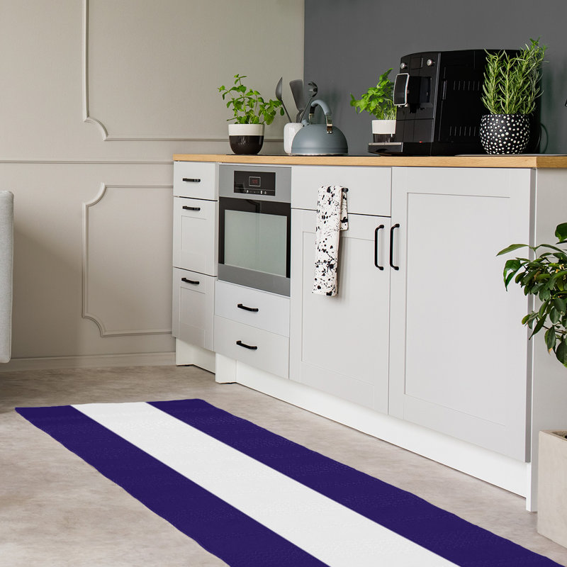 Tapis de zone en poly-rayures baltimore retour foote, Tapis de couloir 2 pi 6 po x 8 pi
