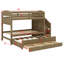 Lit superposé élégant avec lit gigogne, escalier de rangement, garde-robe et 3 tiroirs-1532267578