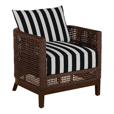 Fauteuil demi-tonneau péninsule - acajou / châtaignier
