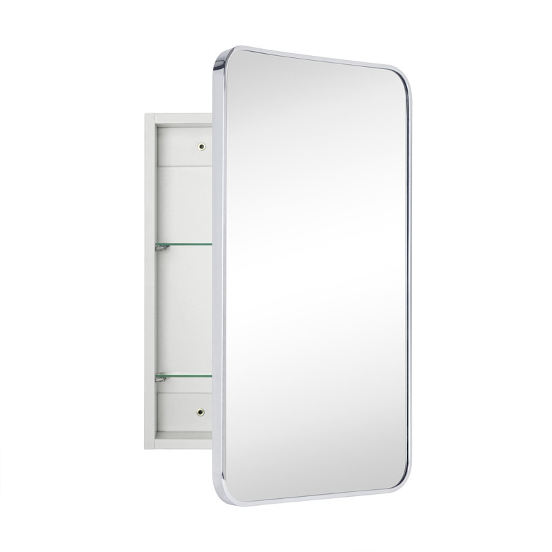 Armoire à pharmacie encastrée ou à fixation en surface avec tablettes réglables Garnes, H 24 po x l 16,5 po x P 4,84 po