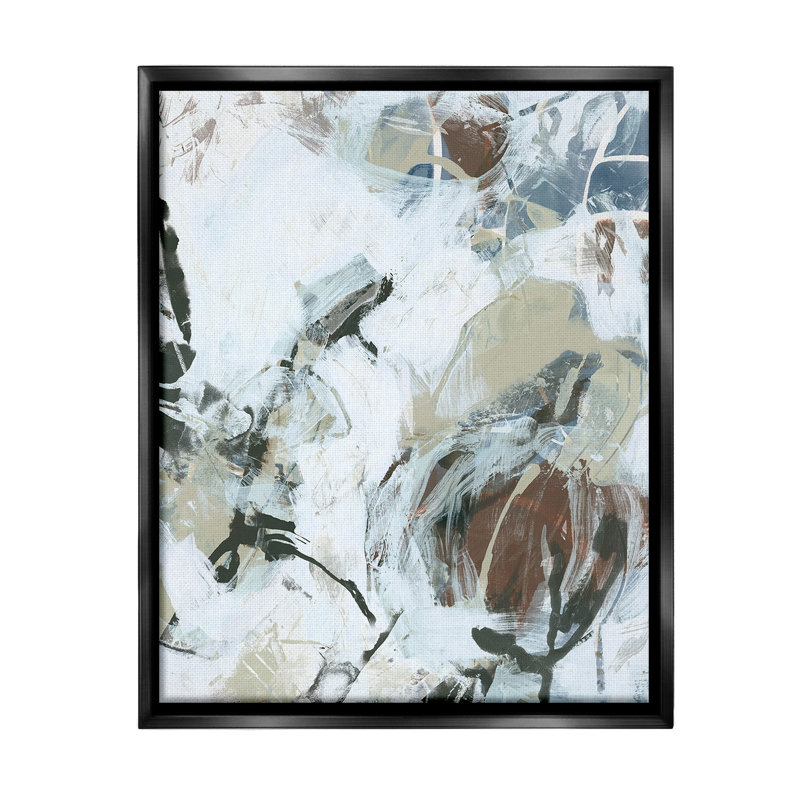 «Expressive Neutral Abstraction» par June Erica Vess sur toile, H 31 po x l 25 po, Cadre flottant noir de jais