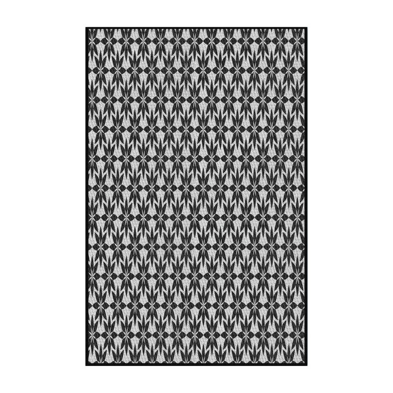 Tapis noir/blanc à motifs Wynona, Rectangle 6 pi x 9 pi