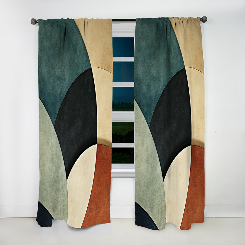 Emi Abstract Echoes Swirls I - Abstract Collages Curtain - Velvet Room Darkening - 1 panel, 52" W x 63" L
