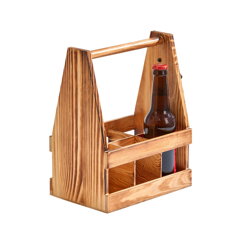 Porte-accessoires en bois pour 6 bouteilles