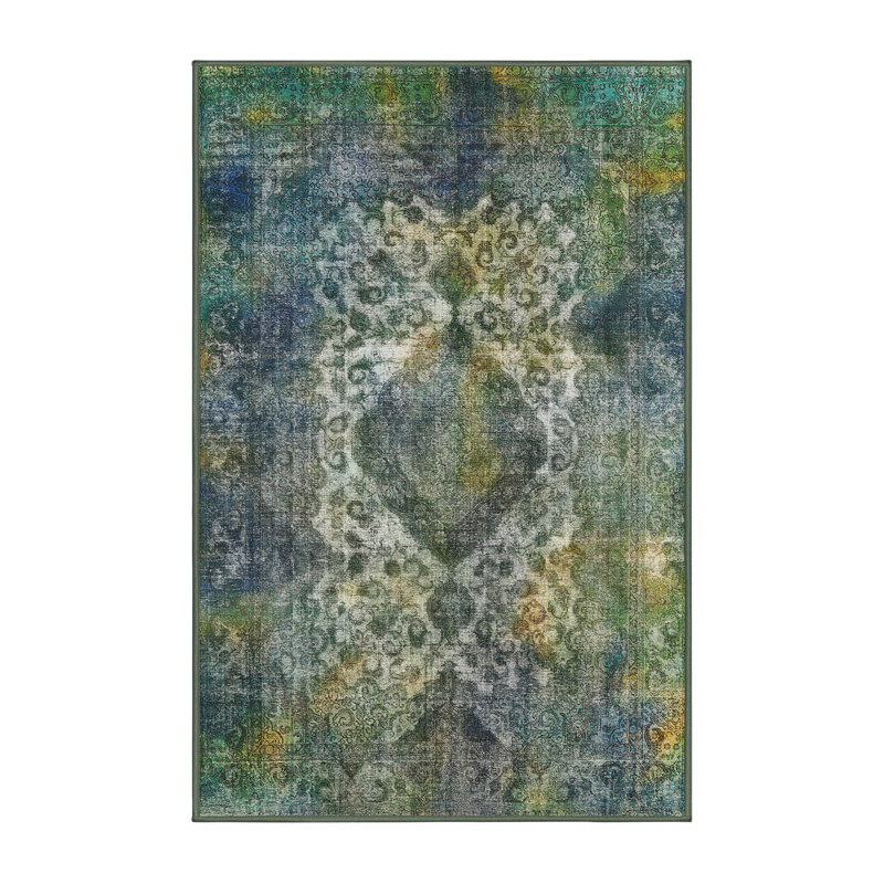 Tapis marocain tissé à la machine, Rectangle 5 pi x 7 pi