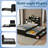 Wood Storage Platform Bed with LED Headboard, USB Charging Ports, Trundle Bed & Drawers-864881532-864881531