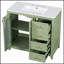 Meuble-lavabo de 36 pouces avec portes à fermeture douce, tablettes réglables et trois tiroirs pour espaces compacts-1028527336