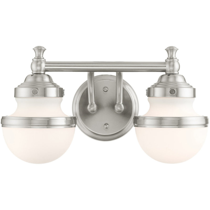 Éclairage pour meuble-lavabo 2 lumières Aravinthan, Nickel brossé