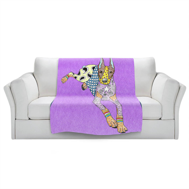  Couverture pour chien Schnauzer, 68 po x 80 po, Violet, Doberman