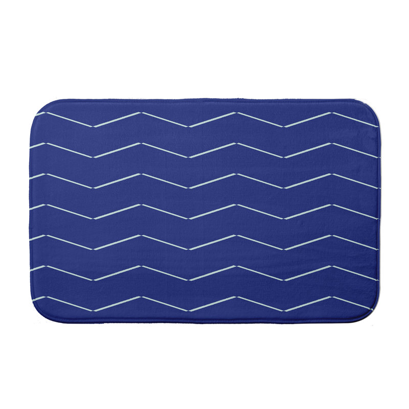 Leininger Non-Slip Bath Mat, Royal Blue, 17" W x 24" L