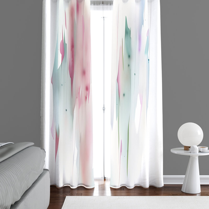 Paire de rideaux semi-transparents en polyester Dipti, L 20 po x L 82 po