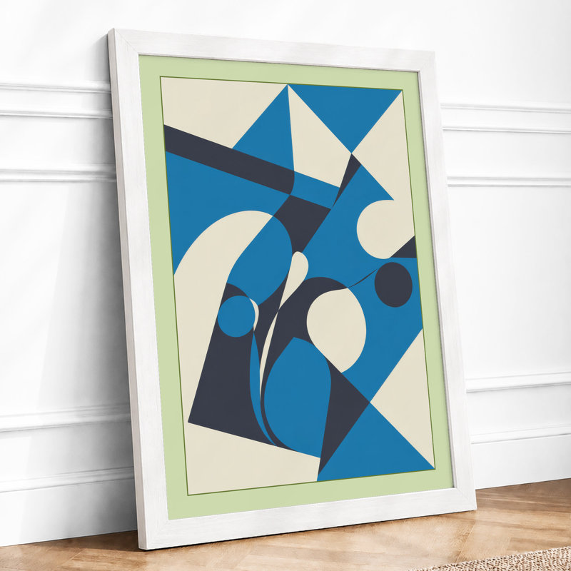 Motion Geometric - Framed Print, A4 - 29.7 x 21.0 cm, White