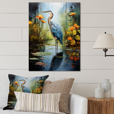 Décoration murale Heron Silent Waters Pointillism I - Animaux