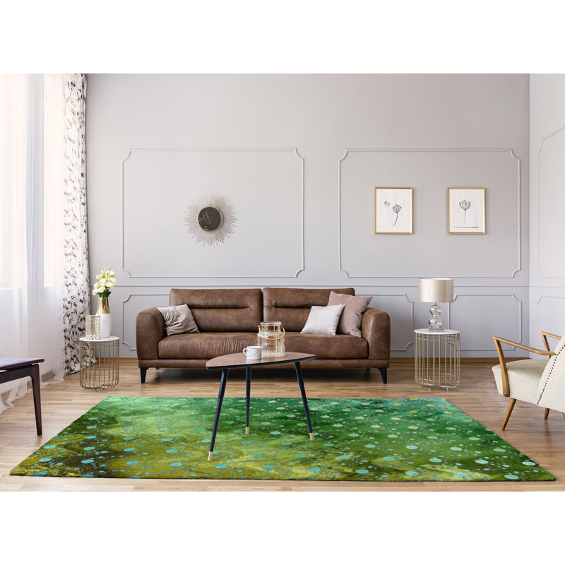 Tapis de planètes et étoiles vertes, Rectangle 9 pi x 12 pi