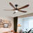 5 Blade Solid Wood 52 Inch Ceiling Fan Light