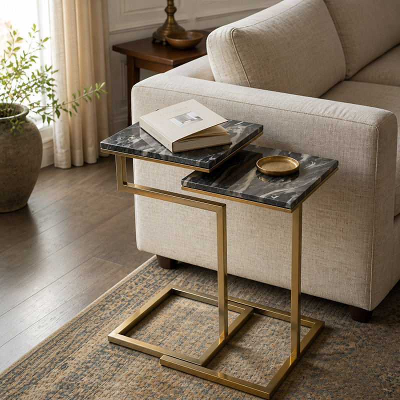 Ensemble de 2 tables gigognes carrées Chamblee