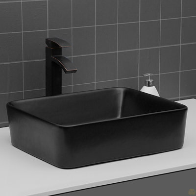 19"X15" Ceramic Rectangular Vessel Bathroom Sink
