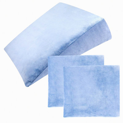 SleepEase Wedge Pillow Cover Set - 2 Pack Bed Wedge Pillow Cases - Fits 27 x 27 x 8 inch Wedges - Home Sleeping Supplies - Light Blue Color