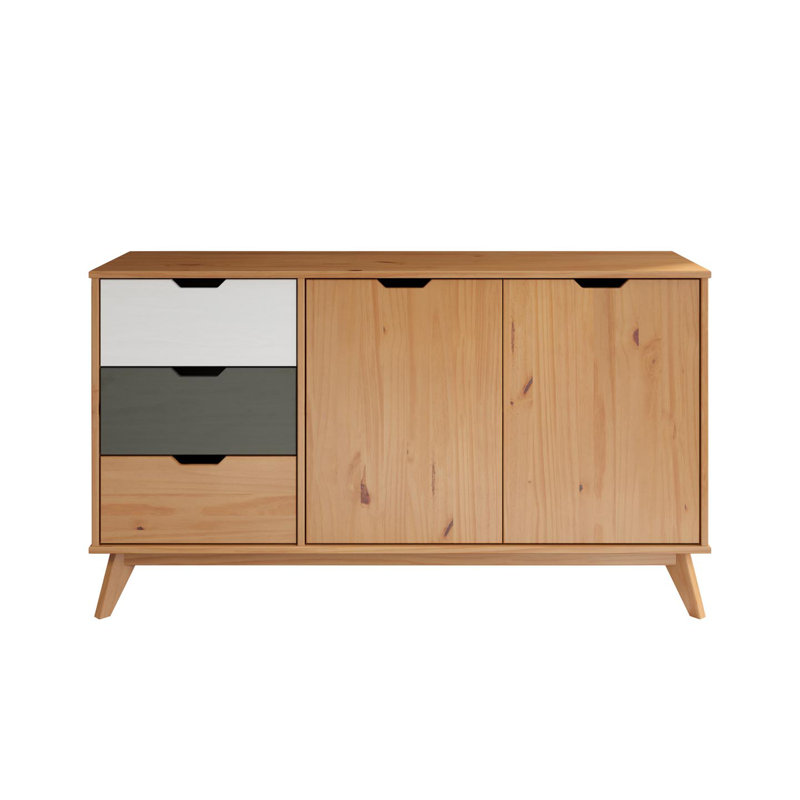 Ferncliff 140 Cm Wide 3 Drawer Pine Solid Wood Sideboard