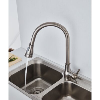 Pull Out Single Handle Kitchen Faucet with Swiveling Spout and Dual Function Spray Head -  KDK HOME, KDK-F-26