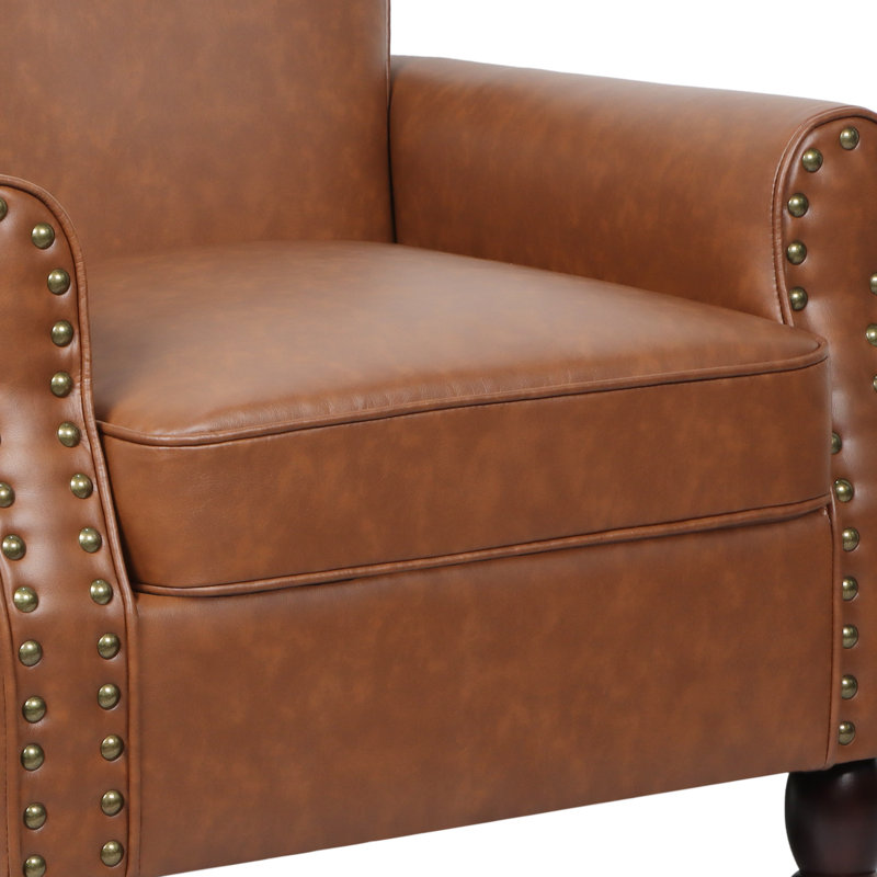 Fauteuil Enoks, Similicuir brun