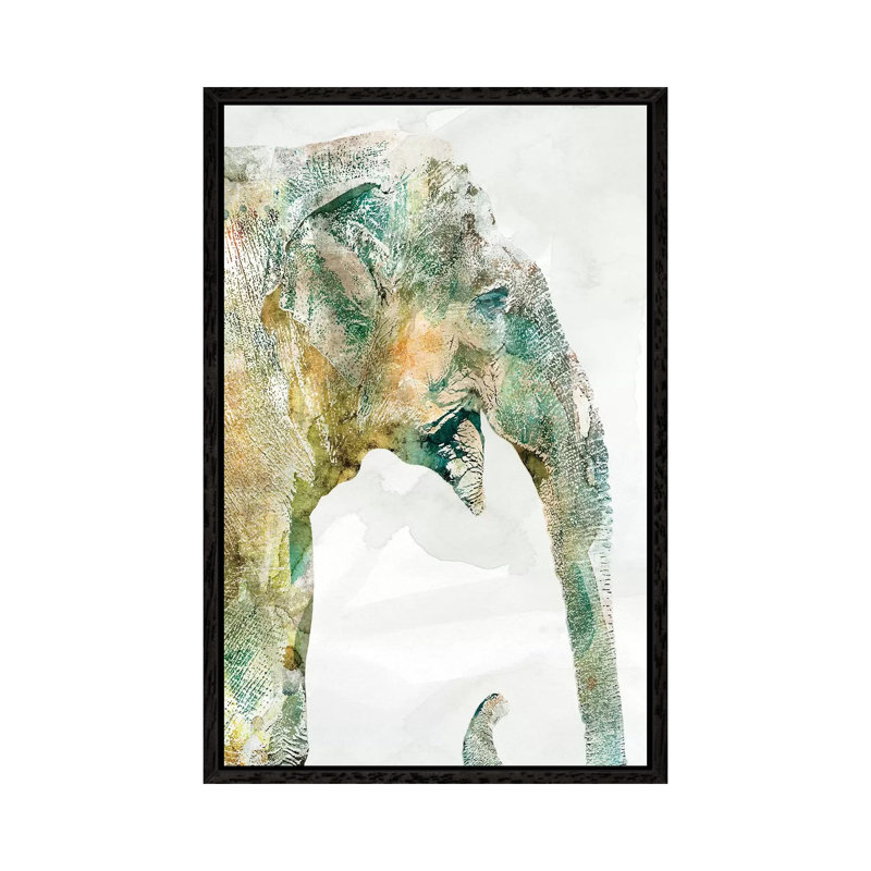African Colours Elephant by Carol Robinson - Print on Canvas, Black Framed, 101.6 cm H x 66.04 cm W