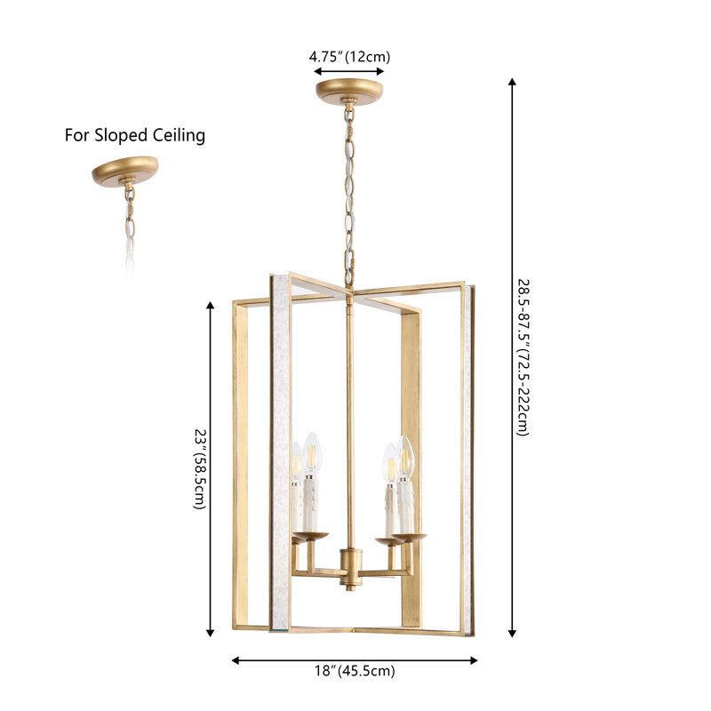 Datur 4 - Light Antique Gold Lantern Pendant