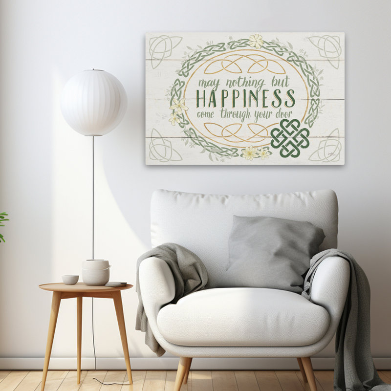 Irish Blessings V - Buttercup Celtic Flowers - art gris, H 24 po x l 36 po