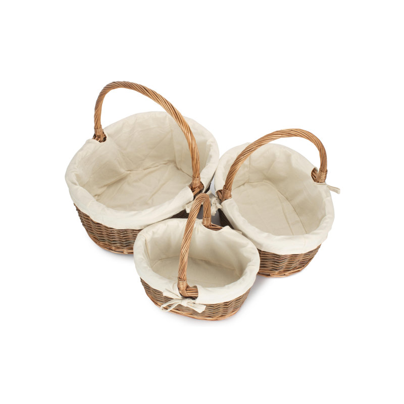Fleur De Lis Living 3 Piece Wicker Shopper Basket Set