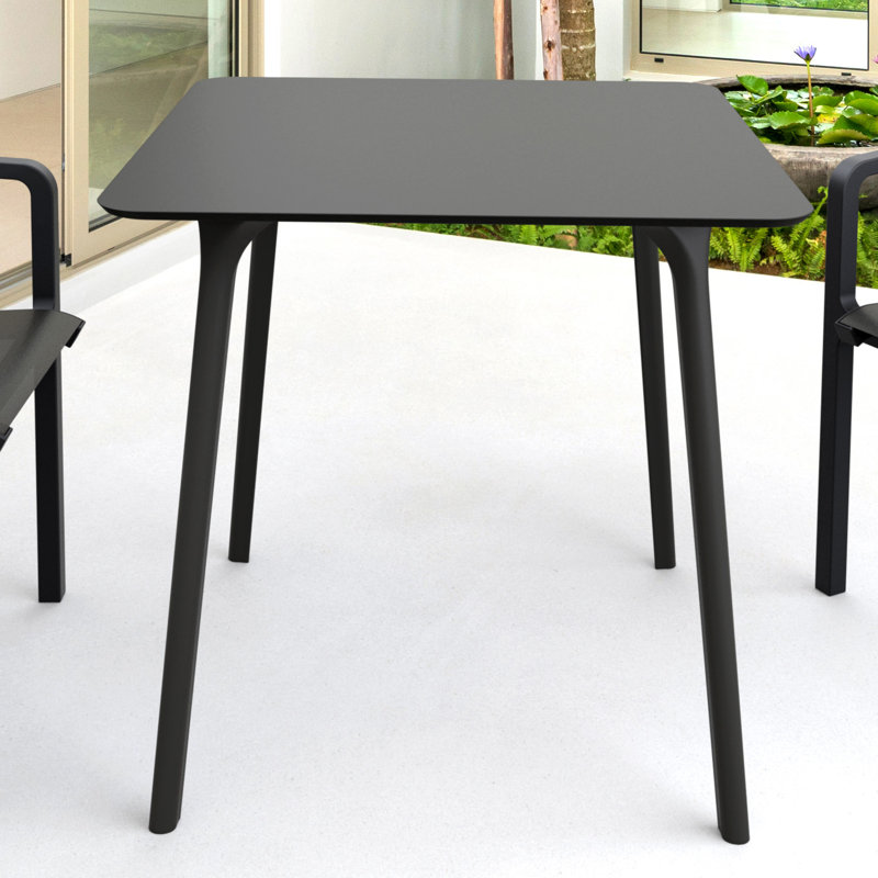 Burt Square Outdoor Dining Table , 31'' in. W 31'' in. D, Black