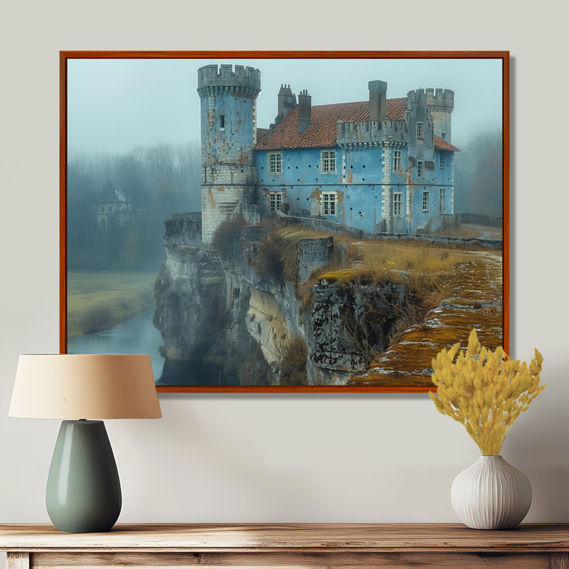 Pieper - Castles Wall Art Living Room, Brown Floater Framed, 24" H x 32" W