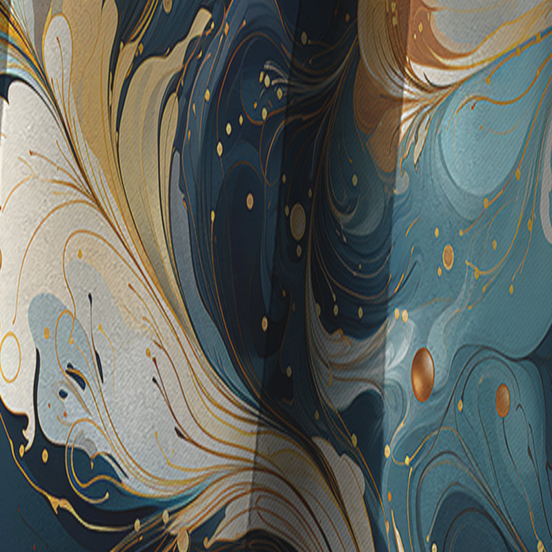 Beige Cosmic Marble Elegant Whirls - rideau occultant en marbre marbré abstrait - 1 panneaux, L 52 po x L 120 po