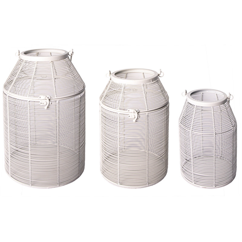 Metal Floor Lantern, White