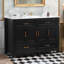 Meuble-lavabo de salle de bain avec lavabo en céramique, 4 portes à fermeture douce et 4 tiroirs-1391565520