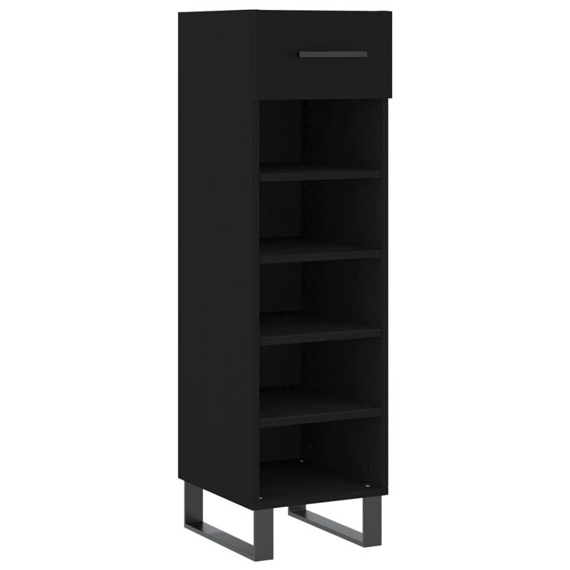 5 Pair Shoe Storage Cabinet, Black