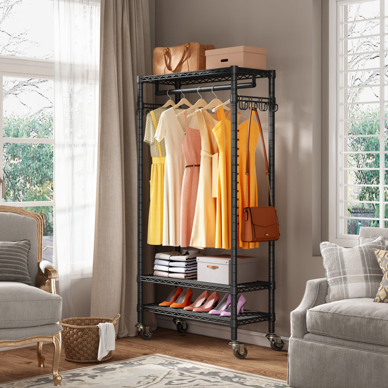  VIPEK R3 Medium 23.6" Rolling Clothes Rack, Heavy Duty Clothing Rack with Lokcable Wheels (Black)