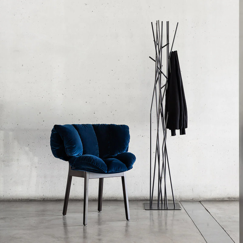 Fauteuil d'appoint capitonné bleu