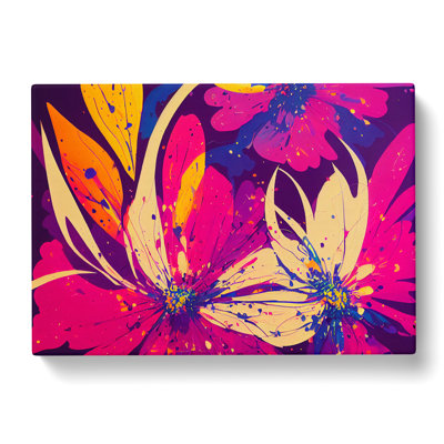 Breathtaking Flower Splash Abstract - Wrapped Canvas