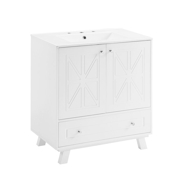 Meuble-lavabo de salle de bain, Blanc