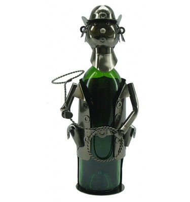 Cowboy Tabletop Wine Bottle Rack in Silver
