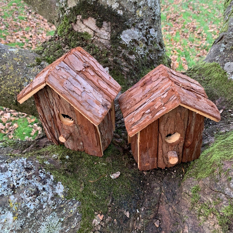 Rustic Barkwood Mounted Bird House
