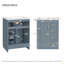 Meuble-lavabo 24 po avec lavabo intégré en céramique, meuble-lavabo simple avec 1 porte et 3 tiroirs-121099806