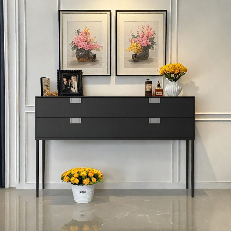 Console moderne moderne et pratique, Noir, H 35,43 po x l 47,24 po x P 15,75 po